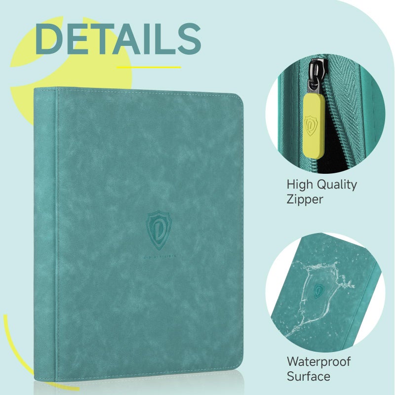 Deoyibu 9 Pocket Card Binder 360 Pockets Trading Card Binder Double Sided Pocket Collection Binder Card Folder for MTG TCG Game Cards Sport Cards Green - Image 2